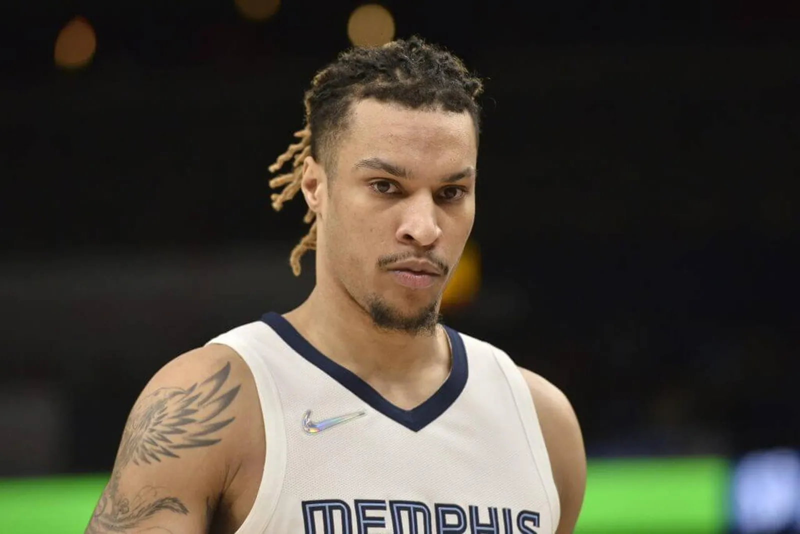 Memphis Grizzlies forward Brandon Clarke looks to his right during a 2022 NBA game.