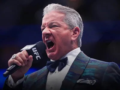 Bruce Buffer introduces a fighter during the UFC Fight Night event at Toyota Center