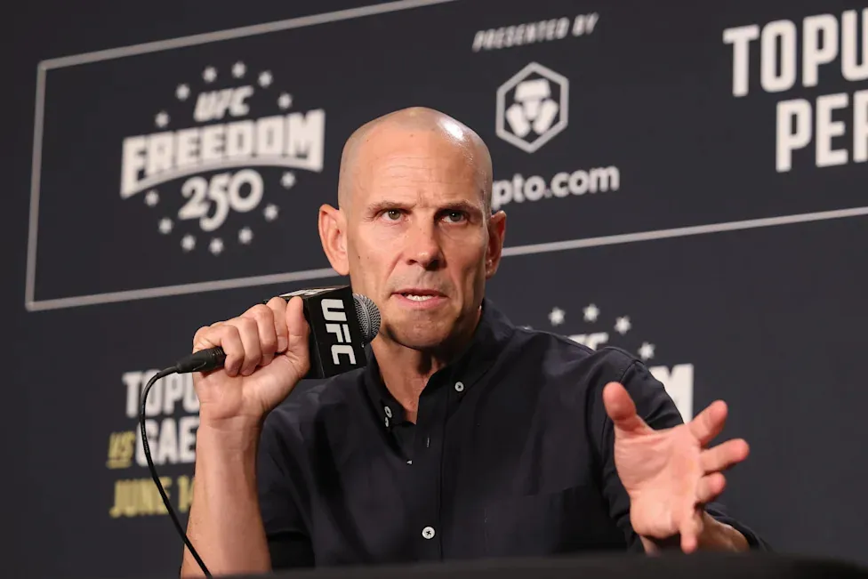 WASHINGTON, DC - JUNE 10: Craig Borsari, UFC Chief Content Officer and Executive Producer, speaks to members of the media at the UFC Freedom 250 media day at JW Marriott on June 10, 2026 in Washington, DC. (Photo by Ed Mulholland/Zuffa LLC)