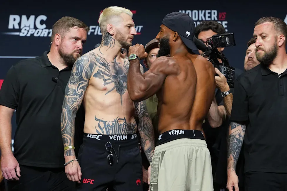 Dan Hooker and Salahdine Parnasse at UFC Paris